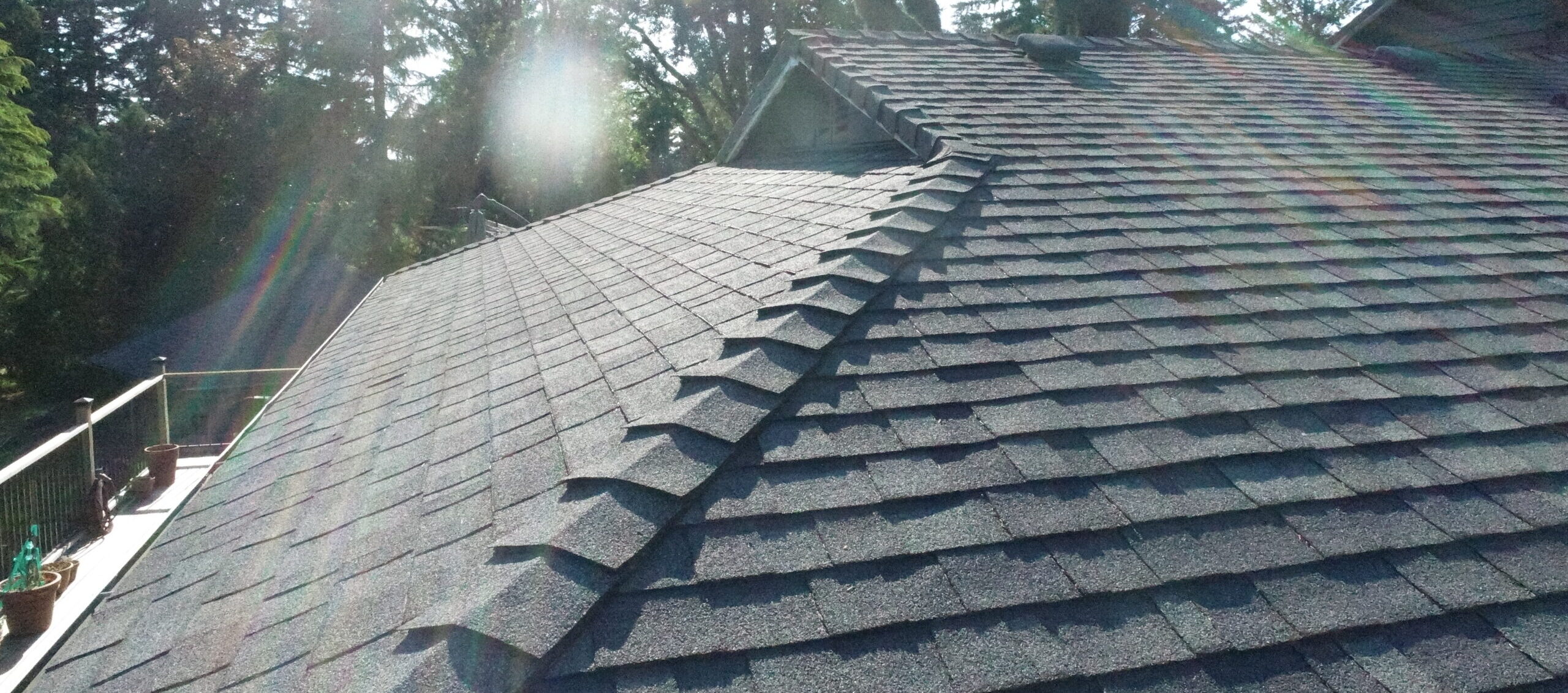 House with bold-colored shingles